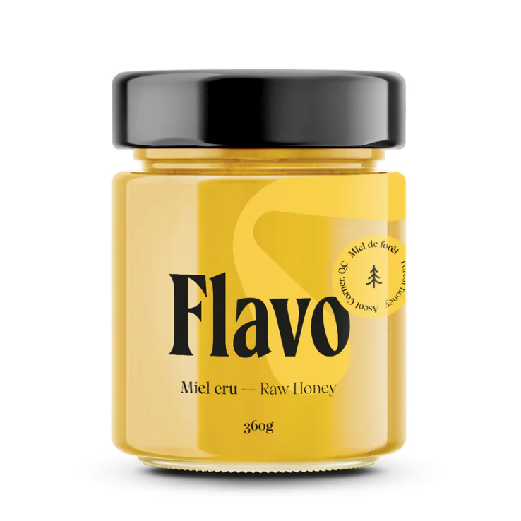Pot de miel cru liquide - Estrie - Forêt