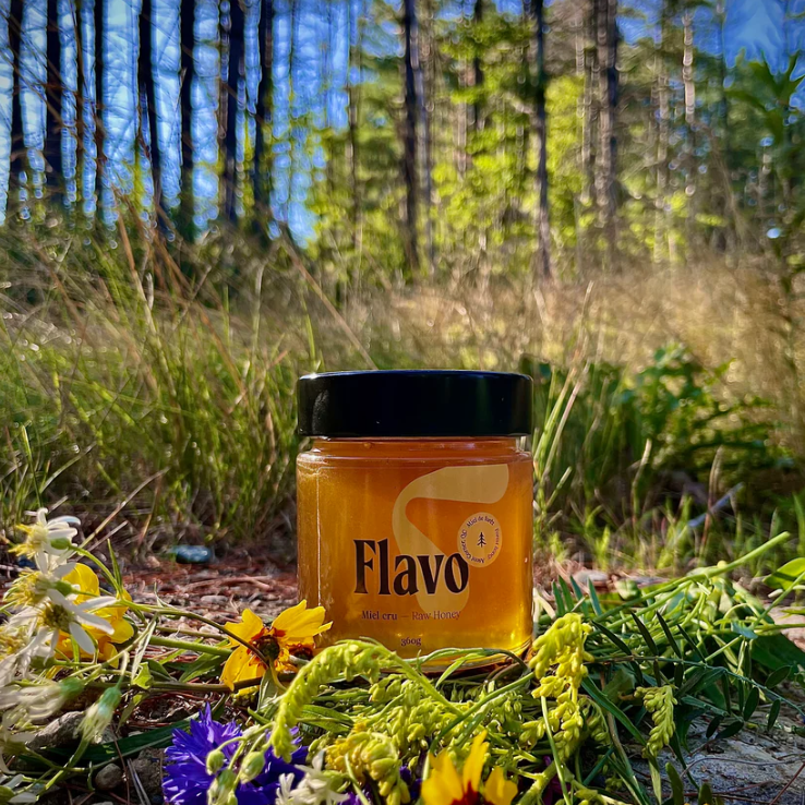 Pot de miel cru liquide - Estrie - Forêt
